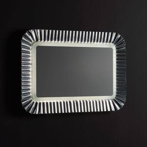 Specchio con cornice in vetro argento 94x68 (1/5)