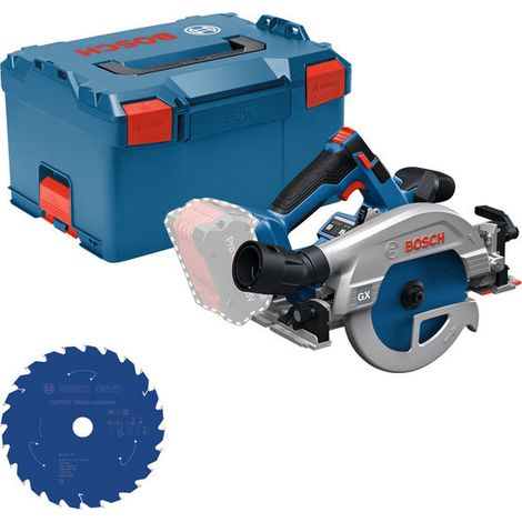 Bosch Akku-Kreissäge GKS 18V-57-2 GX + 2. Sägeblatt ohne Akku und Ladegerät in L-BOXX