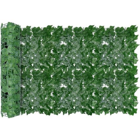 Clôture artificielle en feuilles de lierre, écran de jardin antivol 300 100 cm, mur végétal décoratif, clôture en fausse herbe, décor mural de feuilles de vigne (1/4)