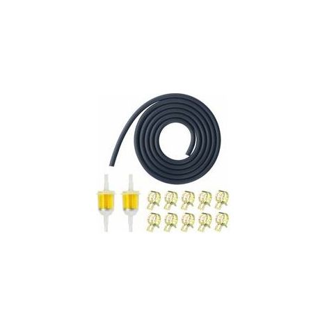 Kit de filtre à essence pour moto 2 filtres à carburant 5mm 2M durite essence 8,5mm 10 colliers de serrage 8mm Plage de température 30°C à 120°C (1/5)