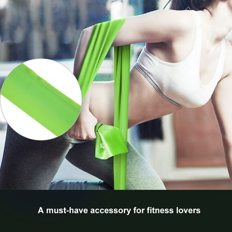 Sangle élastique extensible de 2 m pour le yoga, bande de résistance, accessoire de fitness et d'entraînement (vert) (1/5)