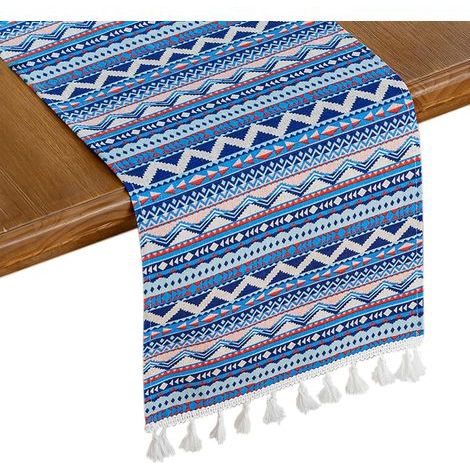 Bohemian Chic Table Cloth 30x180 cm – Ethnic Boho Style Table Decoration, Tribal Patterns, Light Fabric for Living Room, Wedding or Dinner – Decorative Long Tablecloth (1/5)