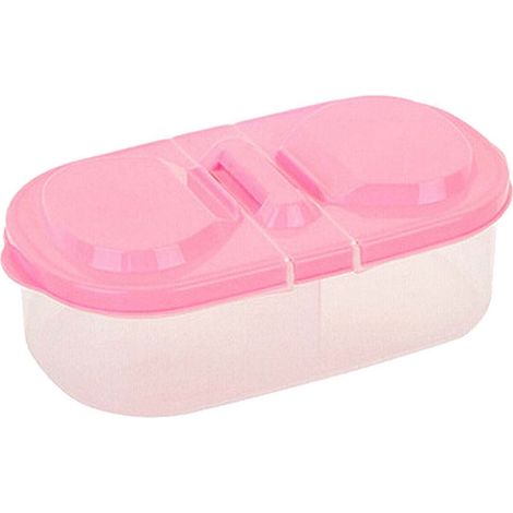 Boîte De Rangement Alimentaire - 2 Compartiments - Couvercle Étanche - Transparente - Pour Réfrigérateur Mini - Empilable - 17 x 9,5 x 6 cm - 1 Pièce (1/5)