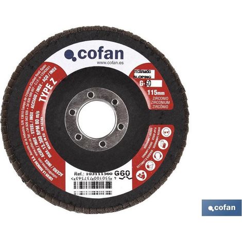 Pack de 5 disques laminés standard inclinés 115 mm G-40 zirconium