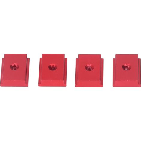 4 Pièces Écrous à Glissière en Alliage d'Aluminium Type T pour Travail du Bois, Pièces de Mouvement Linéaire Série 30 M6 Rouge (1/5)