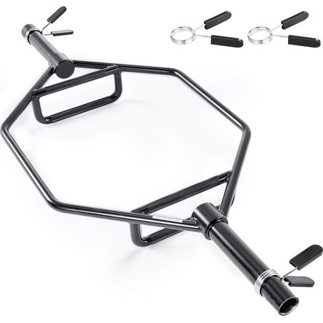 Barre Hexagonale Trap Bar 50mm, Capacité 360kg, Poignées Striées pour Squats, Soulevés de Terre et Développés Épaules - Équipement de Musculation Domicile (1/5)