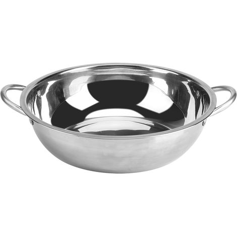 Casserole chauffante en acier inoxydable de 30 cm, compatible avec les plaques à induction, idéale pour la cuisine et la préparation de soupes. (1/5)