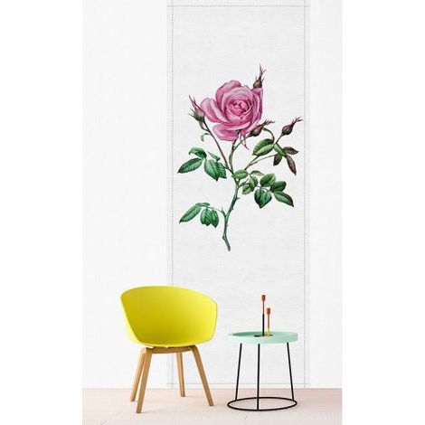 Papier peint panoramique floral effet textile Tapisserie panoramique fleurie cuisine motif rose Papier peint panoramique idéal chambre adulte (1/3)