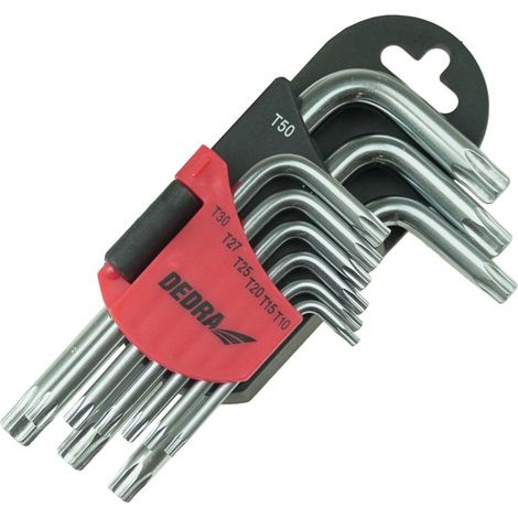 Chiavi torx dedra 06f220 acciaio cromo vanadio 9 pezzi