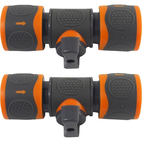 Raccords pour tuyaux d'arrosage Kit de remplacement pour robinet, 2 pièces étanches (avec vanne d'arrêt) — Raccords et accessoires pour tuyaux — Pour robinets de jardin extérieurs (1/5)