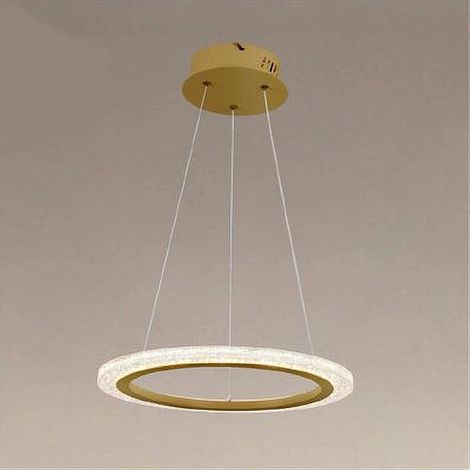 Trade Shop - 24 WATT LED PENDELLEUCHTE KREIS RING KRISTALL EFFEKT GOLD 31913 -