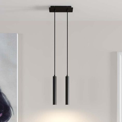 [NEUWERTIG] B-Ware Arcchio Pendelleuchte Hängeleuchte Franka LED Lampe schwarz Aluminium 2-flg 30cm (1/2)