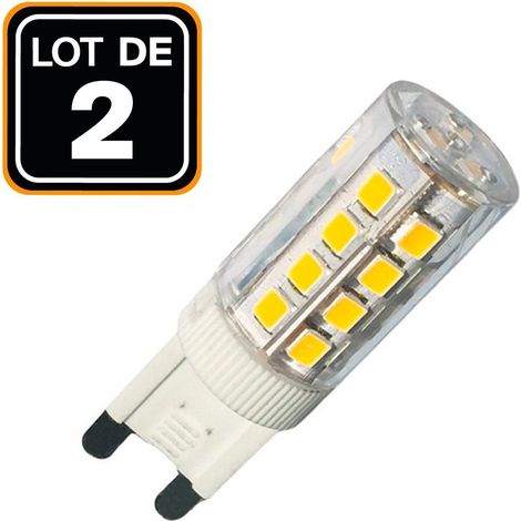 2 Ampoules G9 LED SMD 4.5W blanc froid 6000K Haute Luminosité