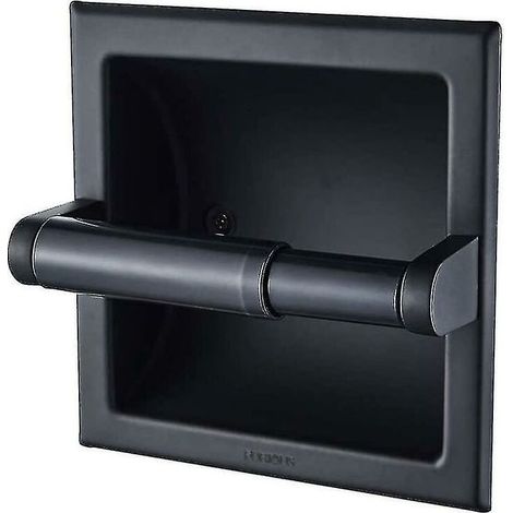 Porte-papier toilette noir mat Support mural pour papier toilette encastrable noir en métal Porte-papier toilette mural noir avec support de montage