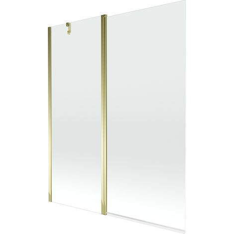 Mexen Flip paravento per vasca da bagno a 2 ante 140 x 150 cm, trasparente, dorato - 894-140-101-50-00 (1/5)