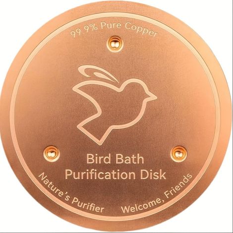 Bac à oiseaux en cuivre pur – Purificateur d'eau en cuivre pur, bassin universel d'extérieur pour oiseaux, 10 cm