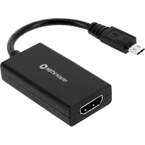 Câble adaptateur - HML - HDMI vers Micro-USB - Visualisation HD - Installation simple - Noir (1/4)