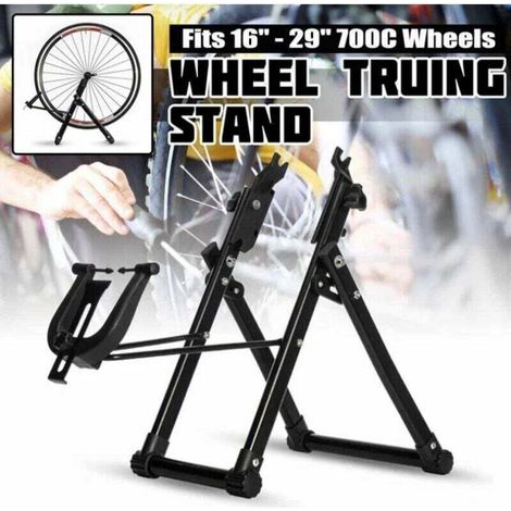 Soporte centrador de ruedas de bicicleta, soporte centrador de neumáticos de bicicleta profesional y fácil de usar, accesorios para el mantenimiento de ruedas de bicicleta aptos para neumáticos de 16 
