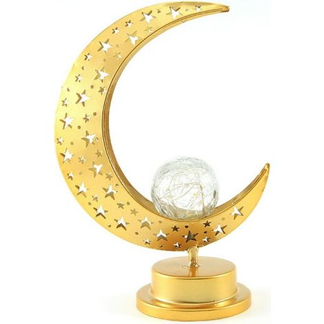 Veilleuse LED creuse, lampe romantique lune et étoiles, style château ou palais, pour chambre, salle à manger ou salon. Décoration (1/2)