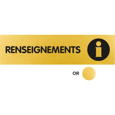 Plaque de porte Renseignements - Classique or 170x45mm - 4490977