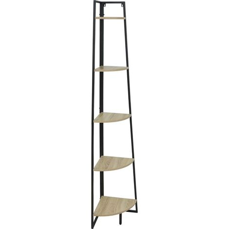 Libreria Angolare Scaffale 5 Ripiani Salotto Ufficio Casa 34,5x34,5x180 cm (1/5)