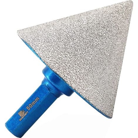 Foret conique diamant pour carrelage 50mm perceuse électrique à tige hexagonale, foret biseauté pour façonner l'élargissement, nettoyer les trous existants de granit, marbre et porcelaine (1/5)