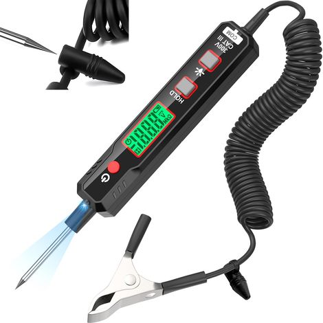 Testeur de Circuit de Voiture, 0.8V-100V DC Auto Testeur de Relais, Stylo Testeur de Tension et Continuité Electrique avec Lampe Temoin Mecanicien pour Voiture et Camion (1/5)