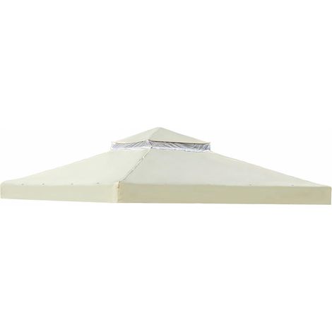 Toit de rechange respirant UV, stable et imperméable, avec drainage, idéal pour tonnelle de jardin 3x3m (beige 3x3m) (1/5)