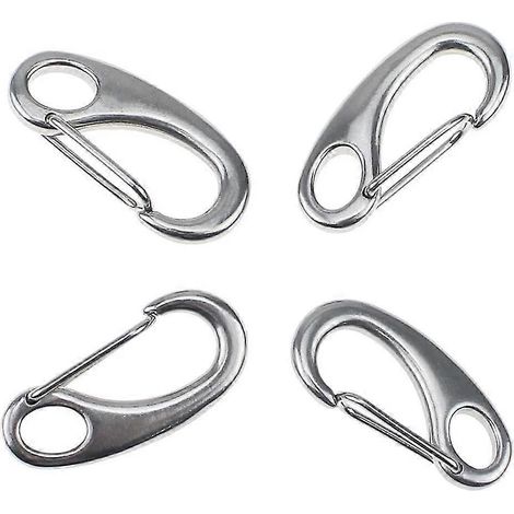 Mousqueton à ressort robuste en acier inoxydable 304, lot de 4, cadeau Heilwiy (1/5)