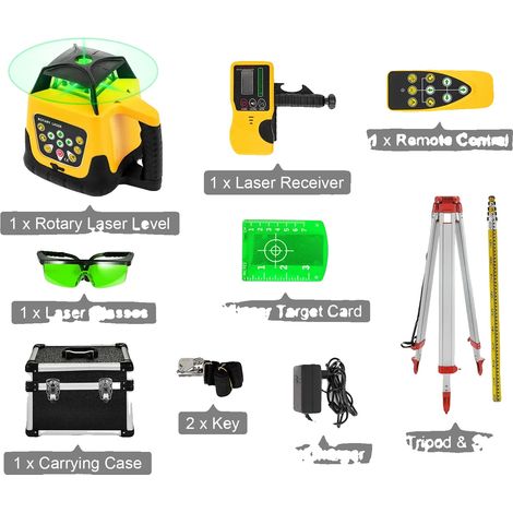 Niveau Laser Rotatif, Fonction Autonivelante, Fonctionnement par Télécommande, Kit de faisceau vert 1 (1/2)