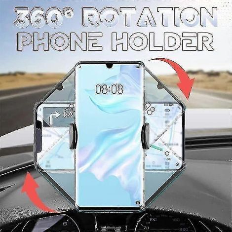 Support universel multifonctionnel pour téléphone de tableau de bord de voiture, rotation à 360°, fixation par clip, GP (1/3)