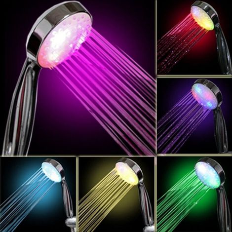 Mitigeur De Bras De Douche à Led Multicolore Pomme De Douche à Chromothérapie 7 Couleurs