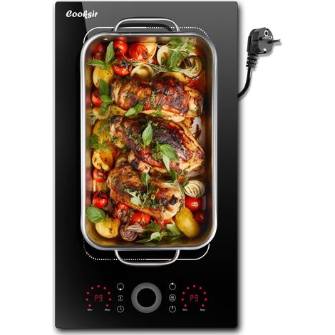 Cooksir - Induction Hob 2 Burners with Socket, 30 cm, 3500 W, 2 Touch Controls with Round Slider, Flexible Combined Grill Area, 240 V Plug (1/5)