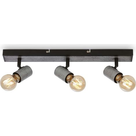 Deckenleuchte Spotleuchte Schwenkbar 3xE27 60W IP20 antik-silber Metall Briloner
