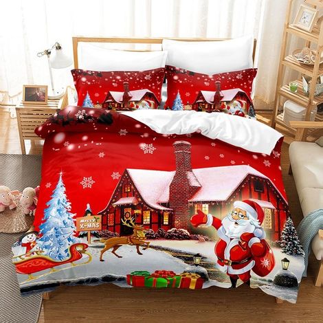 Housse De Couette - Noel - 140 X 200 Cm - Reversible - Microfibre Brossée - 1 Piece (1/3)
