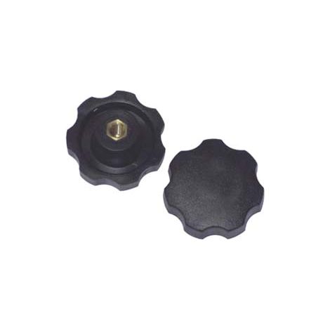 VOLANTINO CON BUSSOLA IN FERRO FILETTATA IN ABS NERO- - ø volantino mm.40, bussola M6 - 10 pezzi