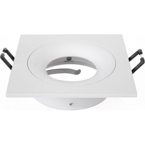 Collerette support d'encastrement GU10 / MR16 - CURVE - Carré - Blanc