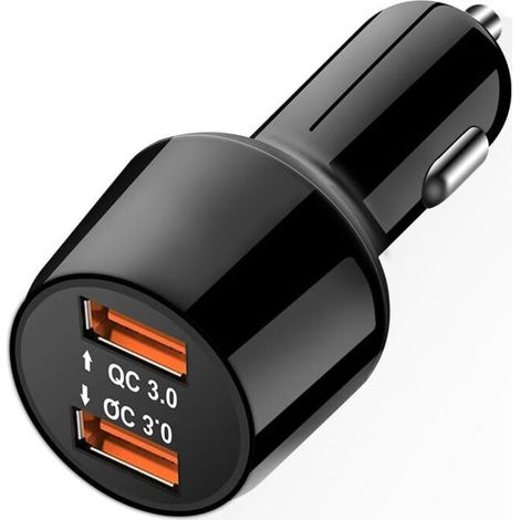 Quick Charge 3.0 Kfz-Ladegerät mit 36 W und zwei USB-Anschlüssen für den Zigarettenanzünder, kompatibel mit Samsung Galaxy S9, S8, Note8, HTC 10, LG G6, G5, Nexus 5X, 6P, iPhone X, 8 Plus, 7, iPad usw (1/4)
