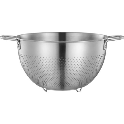 Passoire Inox Cuisine Ø 24cm avec Poignées et Base Égouttoir à Pâtes (1/5)