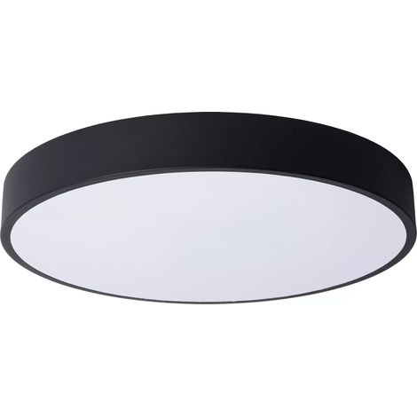 Plafoniera LED rotonda 40 cm 24W nera Lucide UNAR dimmerabile (1/4)