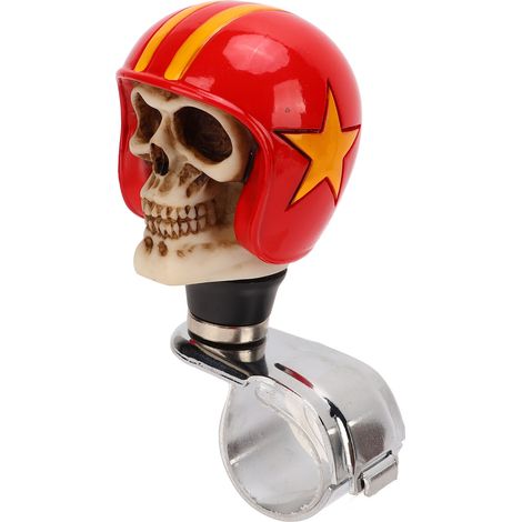 Volant crâne poignée suicide, bouton rotatif puissance auto, accessoire camion tracteur bateau, rouge, aide conduite (1/5)