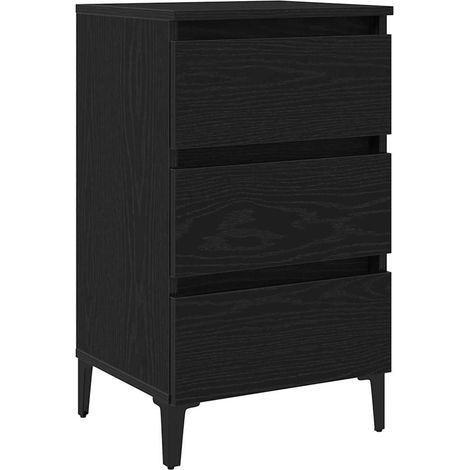 Maison Exclusive - Armadio da Notte Rovere Nero 40 x 35 x 69 cm Legno multistrato