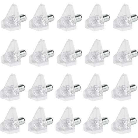 Lntyq Lot de 90 supports d'étagères, 5 mm, en plastique transparent pour meubles, étagères, armoires, en bois et verre, supports d'étagères, transparents (1/5)