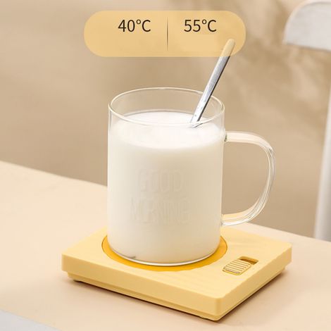 Chauffe-tasse 2 températures, 2 modes, température constante réglable, USB, idéal pour les œufs, les gâteaux et les serviettes humides, 220 V, jaune (1/5)