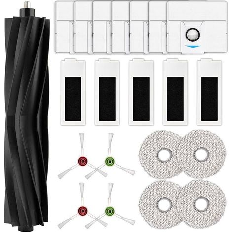 21 piezas T20 Omni Repuestos para robot aspirador ECOVACS DEEBOT T20 Omni, T20e Omni, T20 Max, T20 Pro, 1 cepillo giratorio 4 cepillos laterales 7 bolsas para el polvo, 5 filtros HEPA 4 fregonas (1/5)