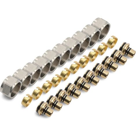 10 pcs Raccord per à compression pour Tuyau de Chauffage 16x2mm et Répartiteur Pour collecteur plancher au sol PEX 3/4' Eurokonus Pcs - (1/5)