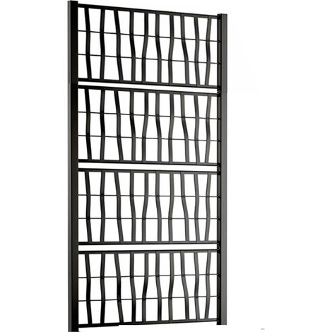 Spalliera per vasi fioriere fiori Piante Rampicanti Grigliato ALTA CM 140 X 78   in plastica colore grafite Modulare con Giunti e Tappi separe' Traliccio rete Divisorio Grigliato per Giardino Balcone