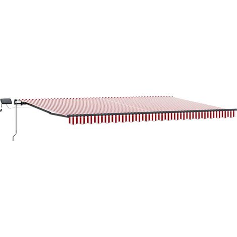 Maison Exclusive - Tenda Retrattile Rosso e bianco 500 ×300 cm Tessuto