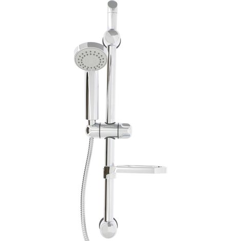 Ensemble de douche AGHE 60cm rénovation douchette 3 jets et flexible 175cm chromé - Thewa (1/3)