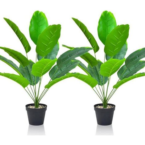 Ensemble de 2 plantes artificielles décoratives du2019intérieur, grandes plantes 2 Pots de Bananes Artifi FLEUR-PLANTE ARTIFICIELLE (1/5)